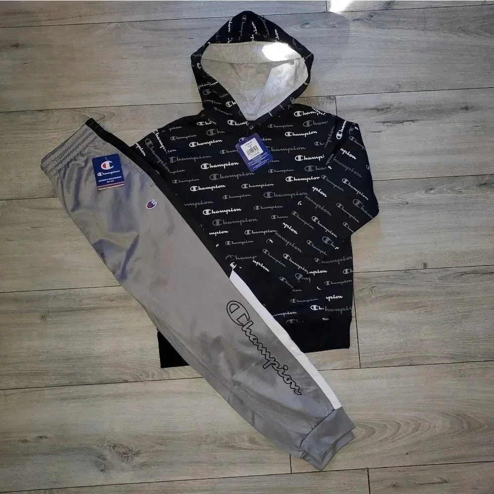 BOYS M CHAMPION CHAINSTITCH HOODIE & TRACK…